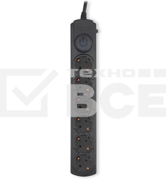 Сетевой фильтр Ippon BK-6-EU-3-16-B 3м (6 розеток) черный (коробка)