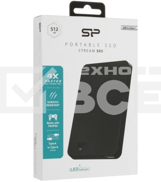 Внешний накопитель SSD Silicon Power USB3.2 Gen1 512GB SP512GBPSDS05SAK Stream S05 2.5
