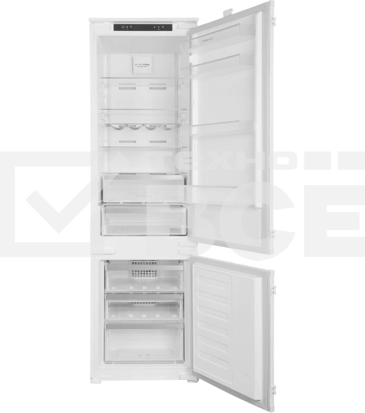 Встраиваемый холодильник Hotpoint HBT 20I белый двухкамерный 215/69л морозилка снизу