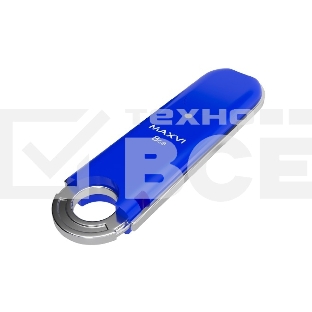Флеш диск Maxvi P2 8GB USB 2.0 blue, монолит с колпачком, ABS пластик