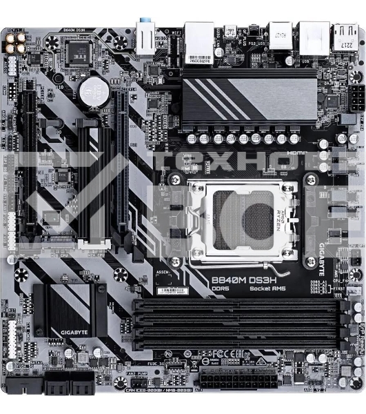 Материнская плата Gigabyte B840M DS3H, AM5, AMD B840, 4xDDR5, 4xSATA, 2xM.2, 1xPCIe 4.0 x16, 1xPCIe 3.0 x4, 2xDP, 1xHDMI, 1x2.5Gb LAN, 3xUSB-A 5Gbps, 8xUSB-A 2.0, 1xUSB-C 5Gbps, 3x3.5 мм, 7.1, mATX