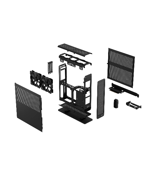 Корпус без блока питания Fractal Design Ridge, 2x140mm, 2xUSB-A 3.2 + 1xUSB 3.2 Type-C, SFX PSU Support, mITX Black