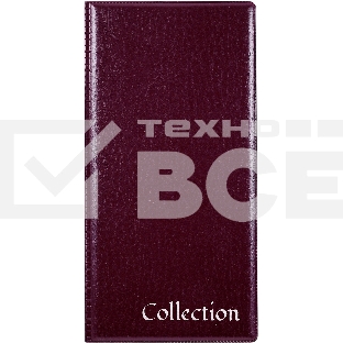 Папка с 20 прозрачными вкладками Silwerhof Кляссер ПВХ 0.25мм, бордовый