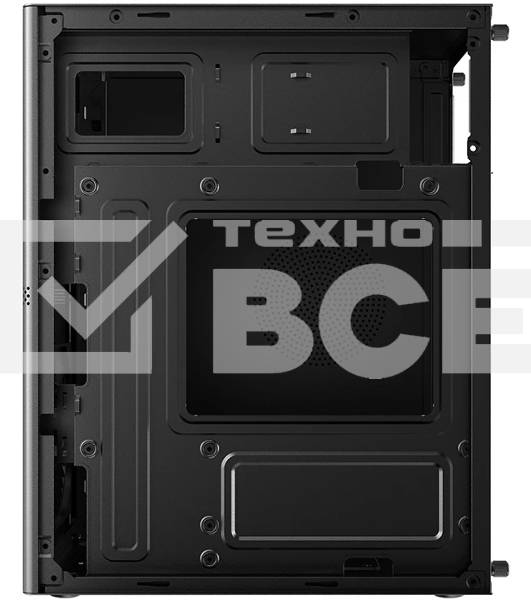 Компьютерный корпус CBR mATX Minitower V863, без БП, 1хUSB 3.0 Type C, 1хUSB 3.0, 1хUSB 2.0, HD Audio+Mic, черный PCC-MATX-V863-WPSU