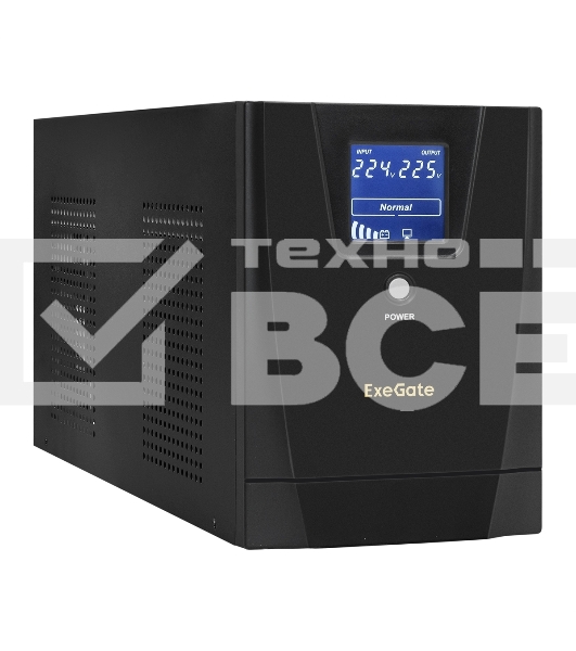 Источник бесперебойного питания ExeGate EX292636RUS SpecialPro Smart LLB-3000.LCD.AVR.3SH.2C13.RJ.USB 3000VA/1800W, LCD, AVR,3*Schuko+2*C13,RJ45/11,USB, металлический корпус, черный