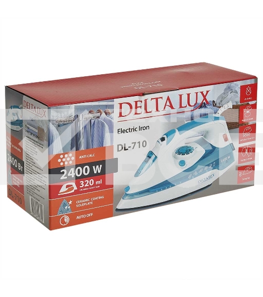 Утюг Delta LUX DL-710 белый с серо-голубым