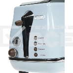 Тостер DeLonghi CTOV 2103.AZ, 900 Вт, на 2 тоста, разморозка, обжаривание, решетка для подогрева, поддон, голубой, фото12