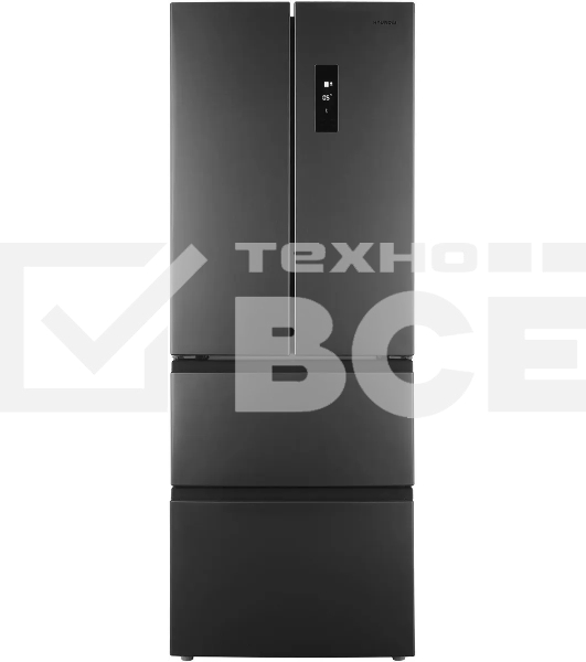 Холодильник Hyundai CM40043F нержавеющая сталь трехкамерный 224/113 л морозилка снизу, No Frost, Side by Side