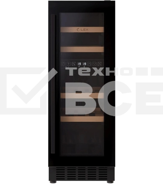 Винный шкаф LEX LWD3017BL dual zone 1-нокамерн. черный
