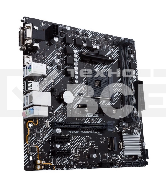 Материнская плата ASUS PRIME B450M-K II, Socket AM4, AMD B450, 2xDDR4, 4xSATA, 1xM.2, 1xPCIe 3.0 x16, 2xPCIe x1, 1xDVI-D, 1xHDMI, 1xVGA, 1x 1Gb LAN, 4xUSB-A 3.2 Gen 1, 2xUSB-A 2.0, 3x3.5 мм, 7.1, mATX