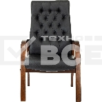 Кресло офисное Бюрократ T-9928WALNUT-CF черный, кожа, на ножках, дерево, фото2