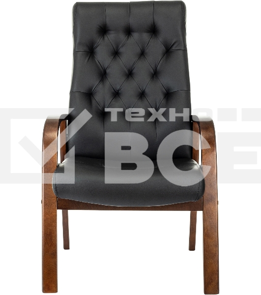 Кресло офисное Бюрократ T-9928WALNUT-CF черный, кожа, на ножках, дерево