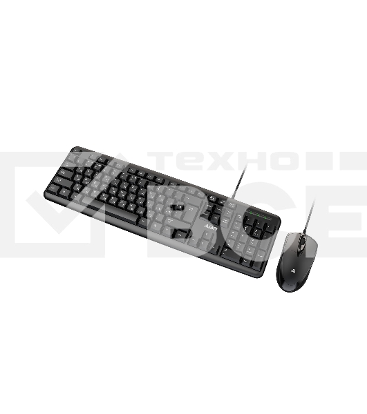 Клавиатура и мышь ABR KM600 черный, интерфейс USB, проводной, RU/EN
