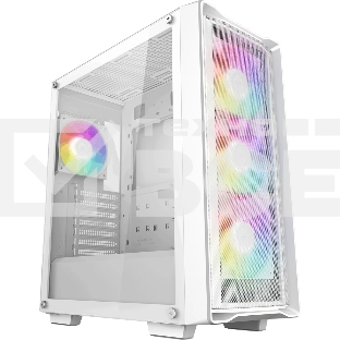 Компьютерный корпус Deepcool CC560 MESH V2 WH без БП, боковое окно (закаленное стекло), 3x120мм ARGb LED вентилятор спереди и 1x120мм ARGb LED вентилятор сзади, белый, ATX