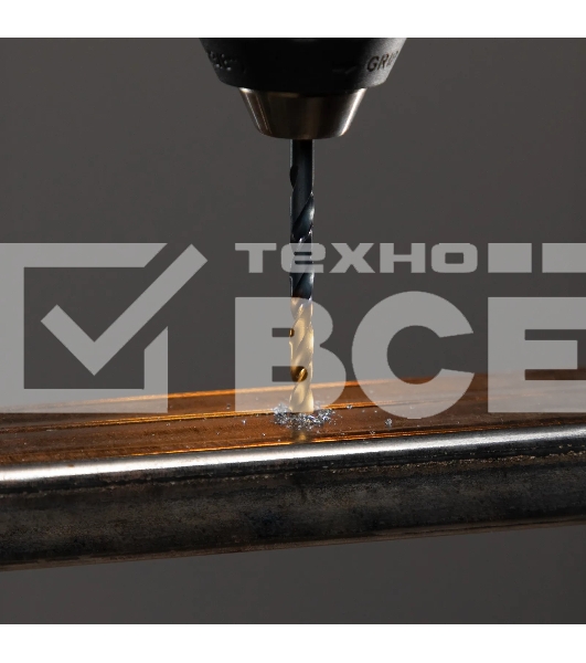 Набор сверл по металлу Denzel 1,5-6,5 мм, HSS-Tin, Golden Tip, 13 шт