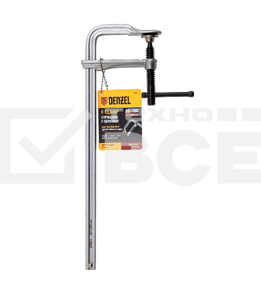 Струбцина Denzel F-образная, 80x300 мм, кованая