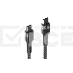 Кабель OLMIO BOLT, Type-C - Type-C, 60W, 1.2м, тканевая оплетка, черный, фото2