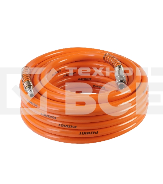 Шланг Patriot пневматический армированный RPH 15 (длина 15 м, диаметр 10х16, раб/макс давление 20/60 бар, мин/макс температура -35/70С, быстросъем рапид)