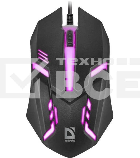 Мышь проводная Defender Hit MB-550 черный, 1600 dpi, USB, кнопки - 4