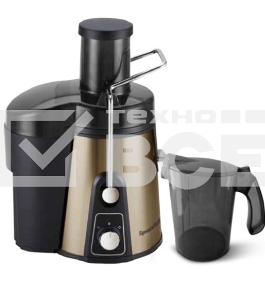 Соковыжималка Zigmund & Shtain EJ-750 бронзовый, центробежная, 1000 Вт, 900 мл, механическое