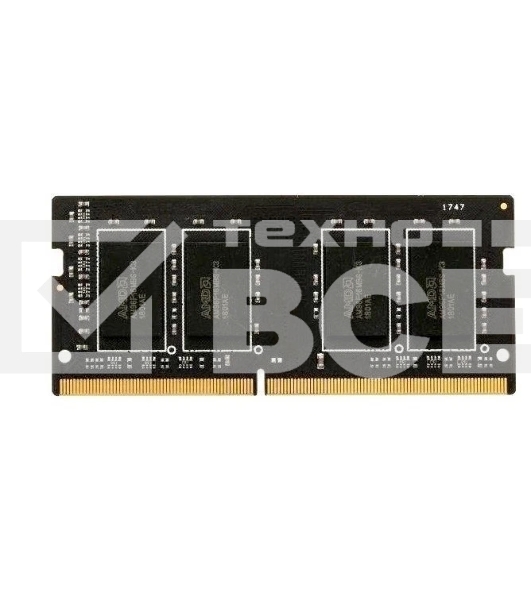 Оперативная память AMD Radeon R9, DDR4, 4GB (1x4GB), 3200 MHz, CL22, без радиатора, SO-DIMM, OEM