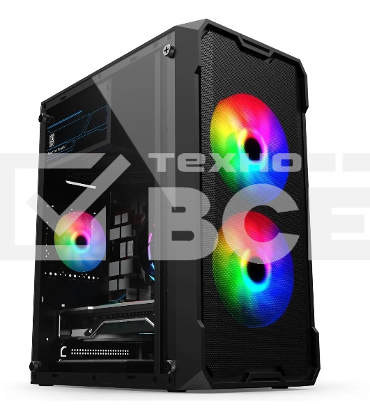 Корпус Оклик OCC-MN301 черный без БП mATX 1x80mm 2x120mm 1xUSB2.0 1xUSB3.0 audio