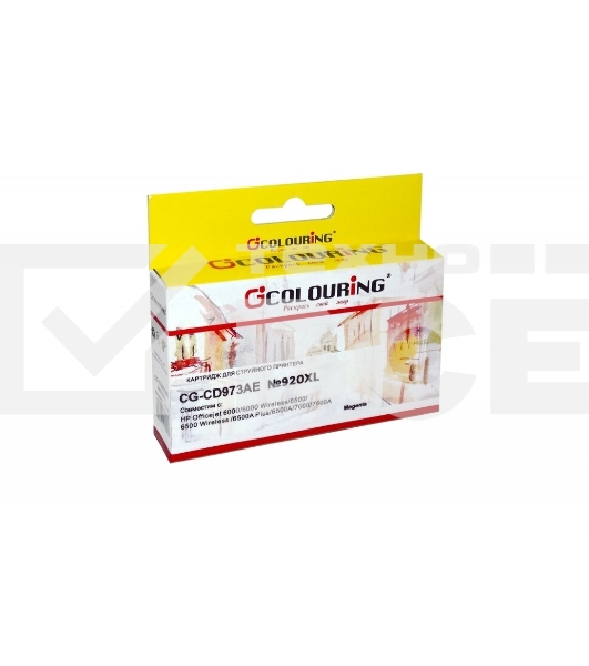 Картридж струйный Colouring CG-CD973AE №920XL Magenta водный (7,5 мл) для принтеров HP officejet 6000/6500/7000