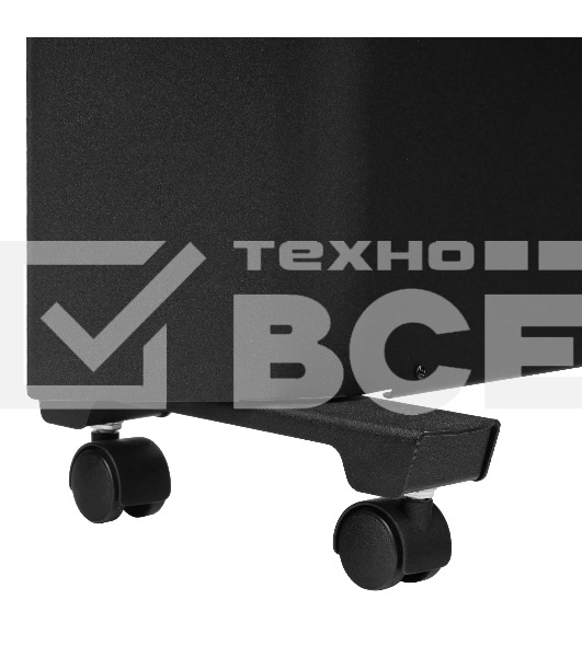 Конвектор Denzel XCE-1000B черный, 1000 Вт, 15 м2, термостат