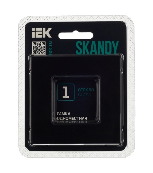Рамка 1-ая IEK SKANDY SK-F21Bl стекло черный