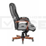 Кресло руководителя Бюрократ T-9925WALNUT/BLACK черный, кожа, крестовина дерево, фото24