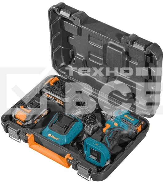 Гайковерт аккумуляторный Bort BSR-21U (2х4АЧ+ЗУ) [93418477] { 800 Нм, 0-2700 об/мин, акб Li-Ion, аккумуляторная система Makita 18V LXT 18 В, вес 1.4 кг }