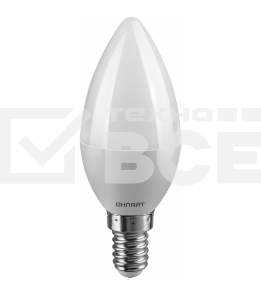 Лампа светодиодная ОНЛАЙТ 71628 OLL-C37-6-230-2.7K-E14-FR