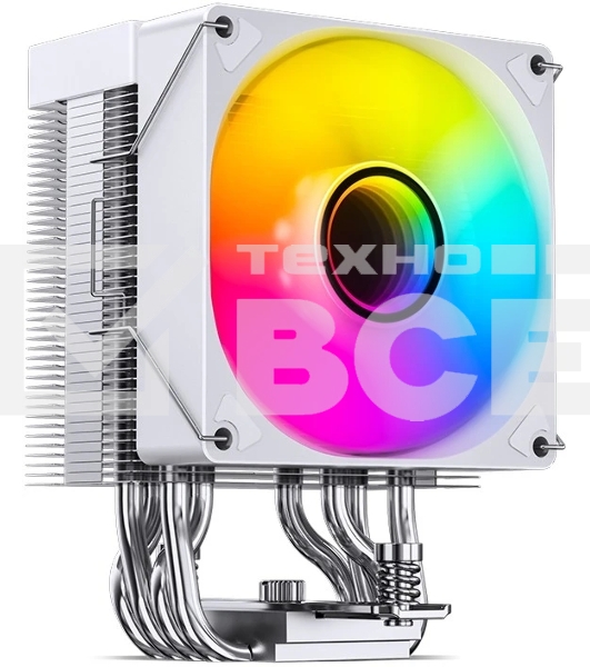 Кулер для процессора JONSBO CR-1400 V2 ARGb (180W, 4-pin PWM, 133мм, Al/Cu, 4x6мм, ARGb, 1x92мм, 38.2CFM, 33.8dBA, 2200RPM, S: 1700/1200/115X, AM4/AM5 белый)