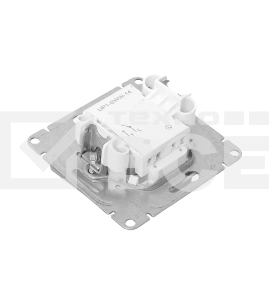 Механизм выключателя EKF UP1-SWA-14 одноклавишный, с подсветкой, алюминий Эпика