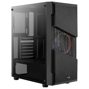 Корпус Aerocool/Formula Menace Saturn RGB-G-BK-v1 (3xUSB, 2xAudio, 0.5 мм, 120 мм FAN, прозрачная стенка-закаленное стекло, mATX