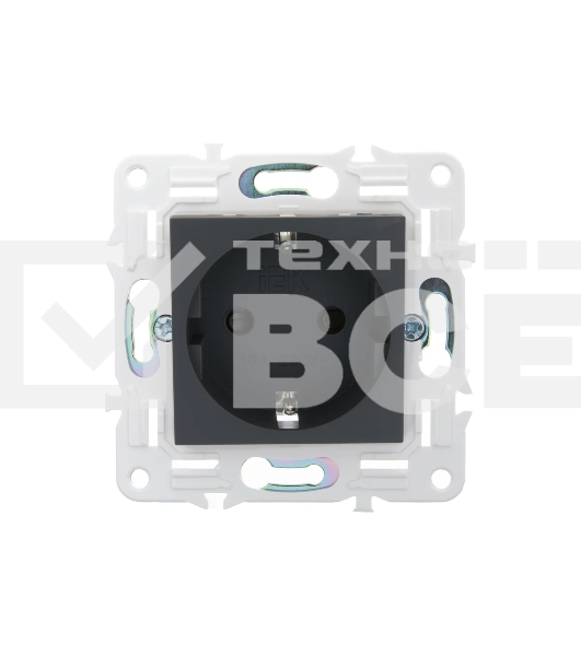 Розетка IEK SKANDY SK-R06G (SK-R14-16-1-K53) с заземлением, с защитными шторками, 16А безвинтовое крепление, графит