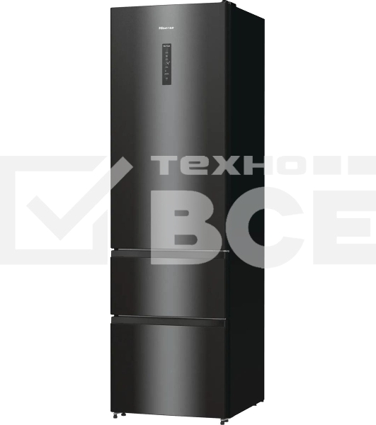 Холодильник Hisense RM469N4AFD1 двухкамерный, черный, 229/113, морозилка снизу, Total No Frost