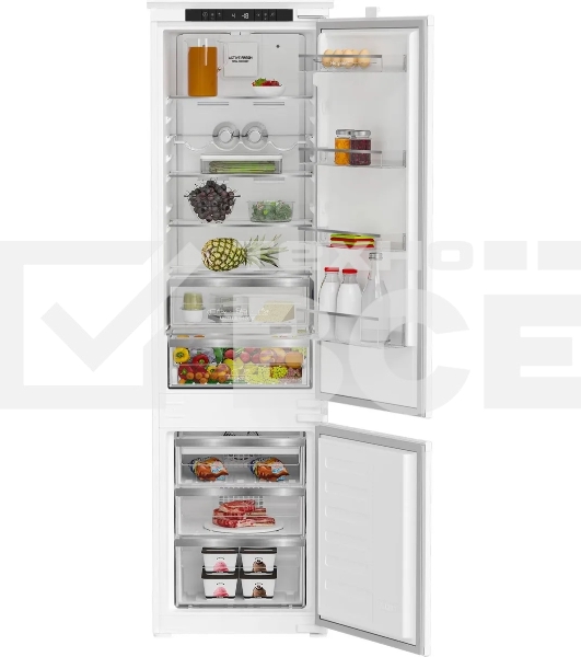 Встраиваемый холодильник Hotpoint HBT 20I белый двухкамерный 215/69л морозилка снизу