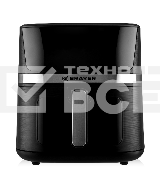 Аэрогриль BRAYER BR2038 чёрный, 1600 Вт, 7 л, упр. - сенсор, программ - 12
