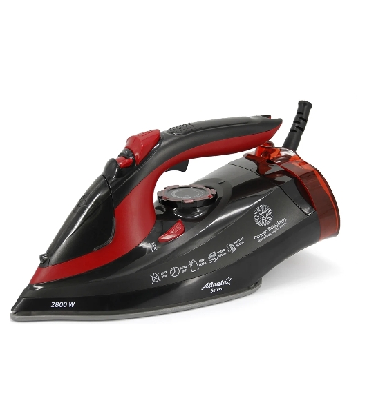 Утюг Atlanta ATH-5579 черный/красный, 2800 Вт, 38 г/мин, 94 г/мин, 340 мл