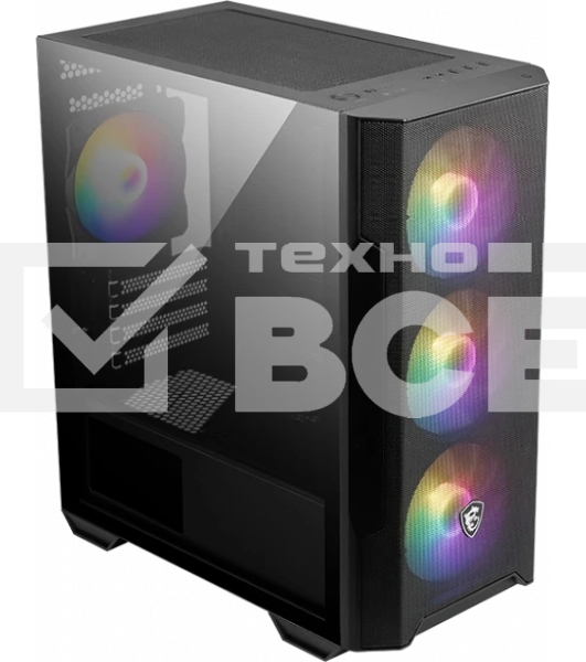 Компьютерный корпус MSI MAG FORGE M100R, Global, 1xUSB 3.0, 2xUSB 2.0, 4x120мм ARGb Fan, ESD ARGbControl Board, Tempered Gl