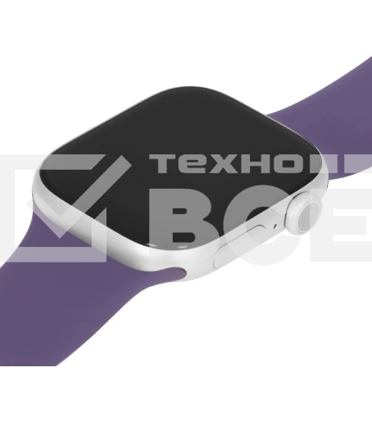 Умные часы Apple Watch Series 11 A3331 42мм OLED корп.серебристый Sport Band рем.фиолетовый разм.брасл.:S/M (MEU64LW/A)