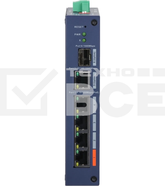 Коммутатор Dahua DH-CHS4106-4ET-60 4x100 Мбит/с 1x1 Гбит/с управляемый