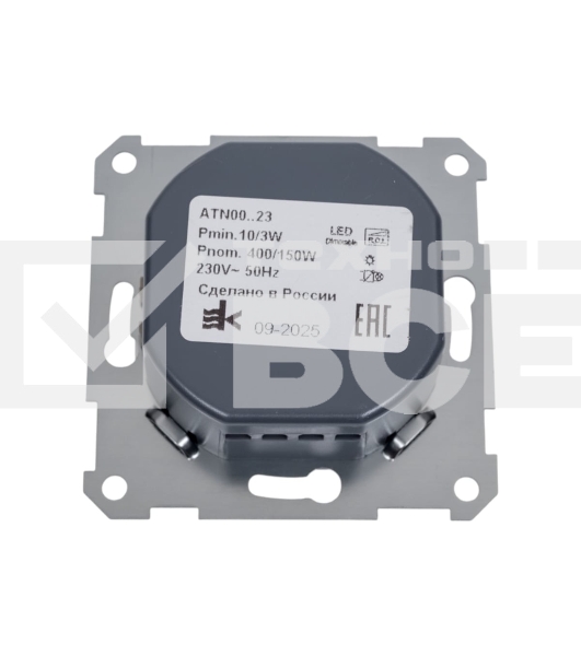Светорегулятор поворотно-нажимной AtlasDesign 400Вт механизм бел. SE ATN000123