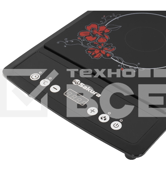 Плита настольная индукционная Sakura SA-7152FS 2000 Вт, ЖК- дисплей, корпус из закаленного стекла