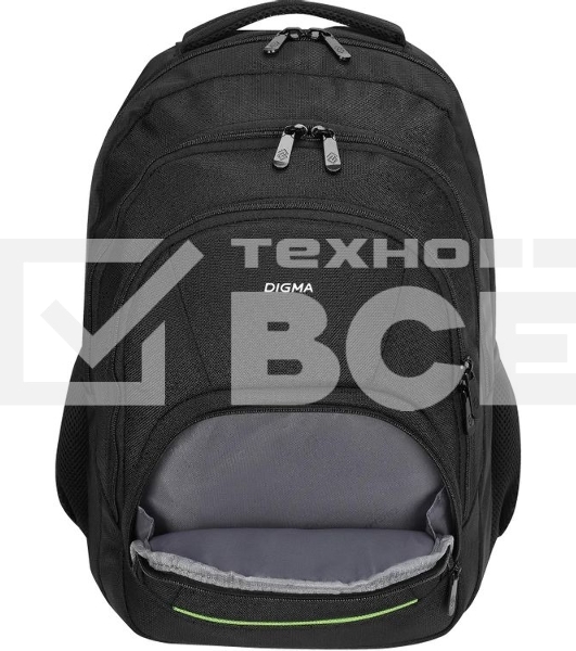 Рюкзак для ноутбука 15.6' Digma Stash S1 черный полиэстер (DGbP15S1BK)