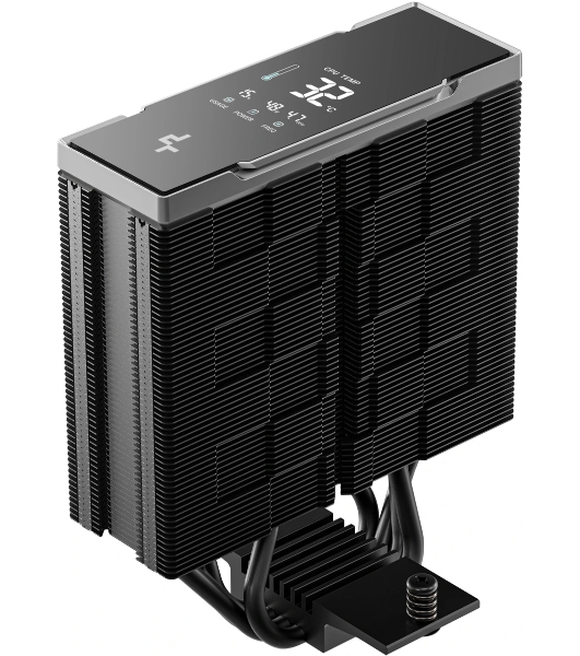 Кулер для процессора DEEPCOOL AK400 G2 DIGITAL NYX LGA1851/1700/1200/115X/AM5/AM4 (12шт/кор, TDP 220W, PWM, Fan 120mm, 4 тепл. трубки, черный) RET