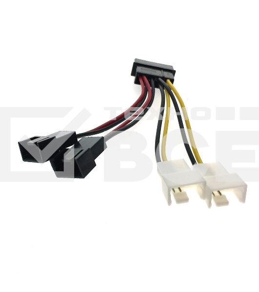 Переходник питания для вентилятора 4pin на 4х3pin Espada E4PINm-4X3pINm