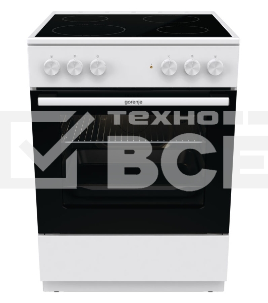 Плита электрическая Gorenje GEC6A11WG белый, конфорок 4 шт, духовка 65 л, 60 см x 85 см x 60 см
