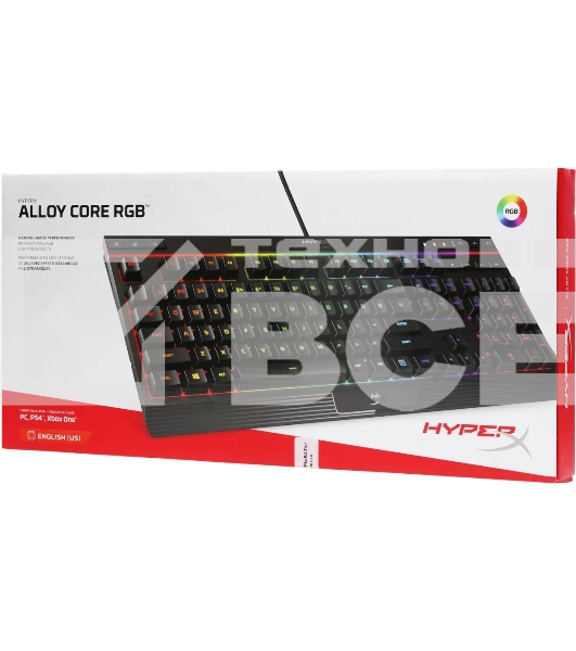 Клавиатура HyperX Alloy Core RGB черный USB Multimedia for gamer LED (4P4F5AA#ABA)